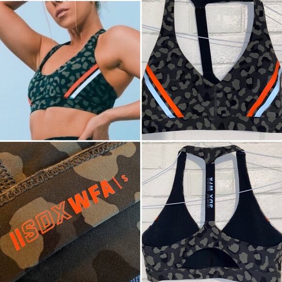 SDX WFA Sarah's Day X White Fox Active Racer Back Camo Sports Bra size Small - Picture 1 of 8
